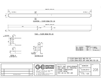 Floor Beam Fabrication Drawing