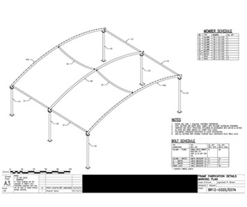 Steelwork Frame - 3D View and Marking Plan